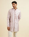 alt message - Manyavar Men Pink Medallion Printed Kurta Set image number 0