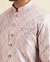 Manyavar Men Pink Medallion Printed Kurta Set