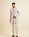 Manyavar Men Pink Medallion Printed Kurta Set