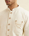 Manyavar Men Cream Buta Jaal Patterned Kurta Set