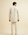 Manyavar Men Cream Buta Jaal Patterned Kurta Set image number 5