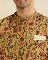 Manyavar Men Yellow Elegance Kurta Pajama