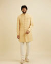 Manyavar Men Luminous Yellow Kurta Pajama Extravaganza