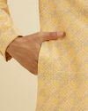 Manyavar Men Luminous Yellow Kurta Pajama Extravaganza image number 3