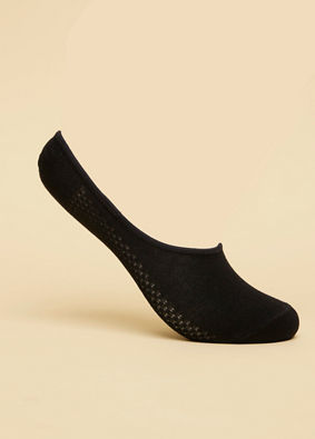 Charcoal Black Textured Knitted Socks image number 2