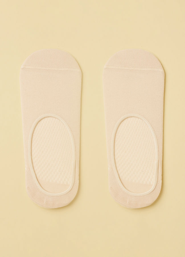 Manyavar Men Cream Pink No Show Socks