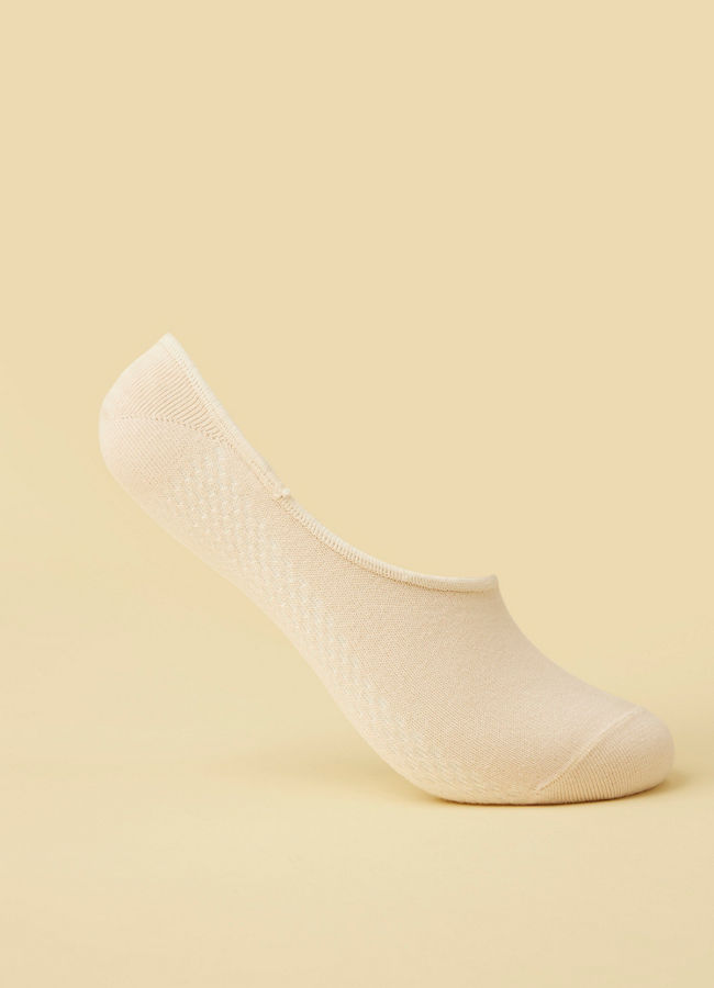Manyavar Men Cream Pink No Show Socks