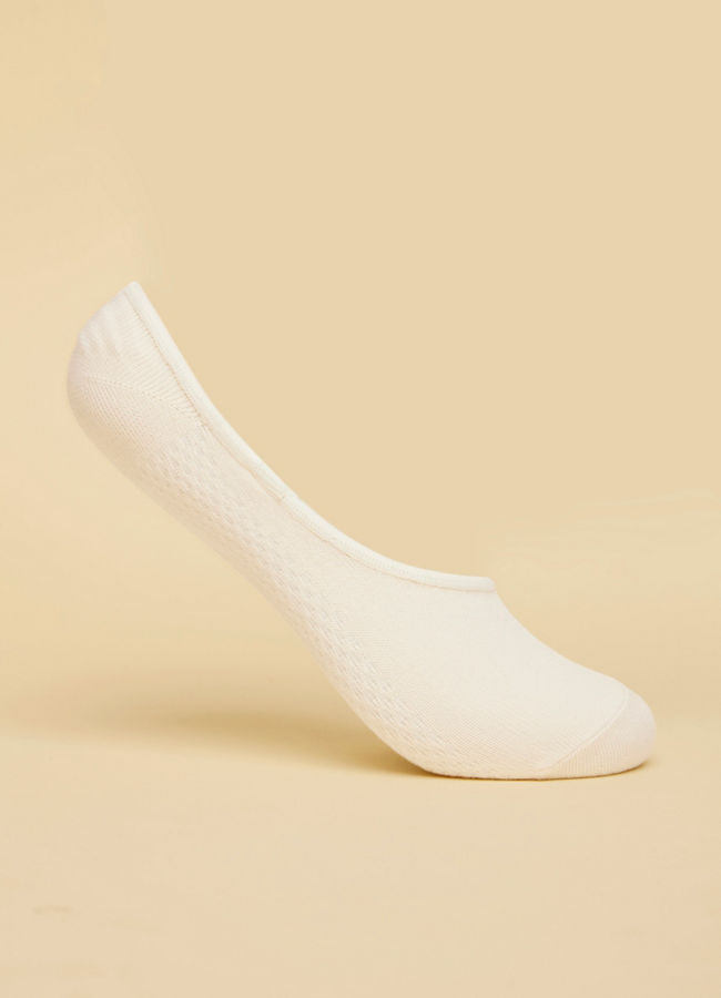 Manyavar Men Off White No Show Socks