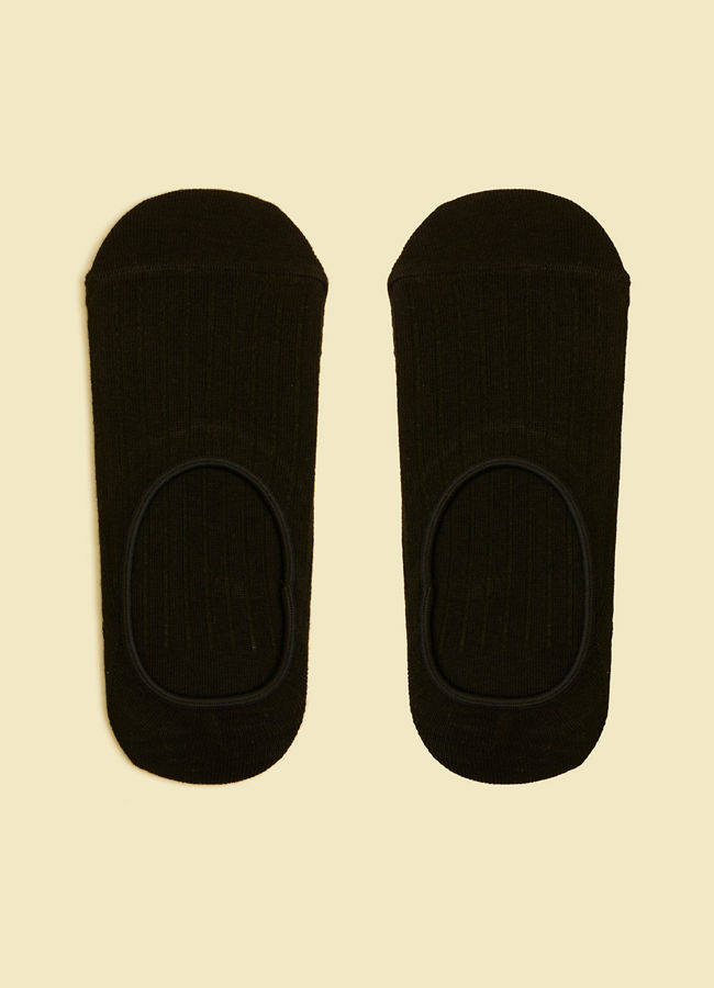 Manyavar Men Charcoal Black No Show Socks