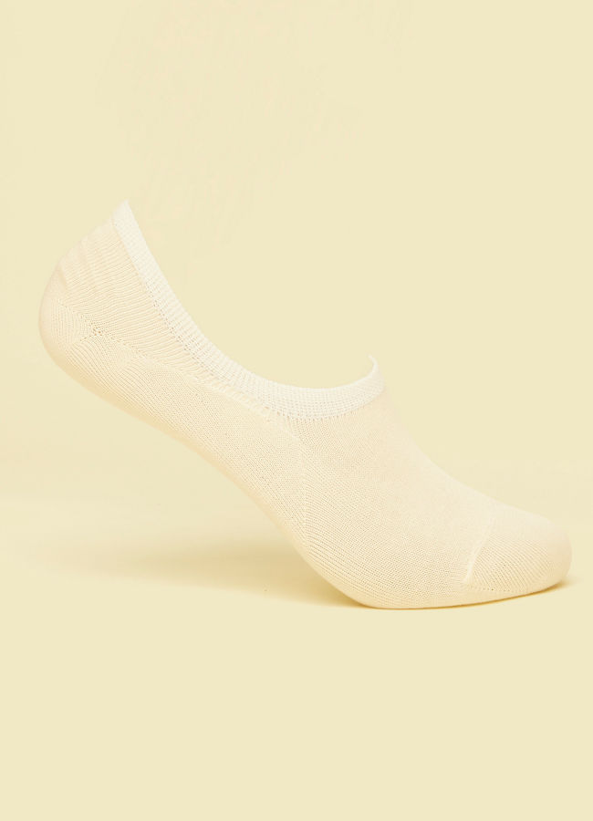 Manyavar Men Cream Elegance Knit Socks