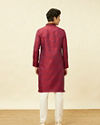 alt message - Manyavar Men Maroon Medallion Patterned Kurta Set image number 5