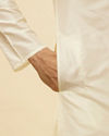 Manyavar Men Ivory White Zari Bordered Traditional South Indian Pancha Set