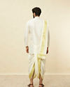 Warm White Zari Bordered Traditional South Indian Dhoti Set image number 5