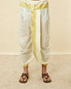 Warm White Zari Bordered Traditional South Indian Dhoti Set image number 4