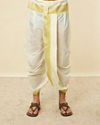 Manyavar Men Warm White Zari Bordered Traditional South Indian Dhoti Set