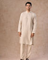 Manyavar Men Light Cream Linen Kurta