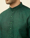 Moss Green Embroidered Kurta image number 1