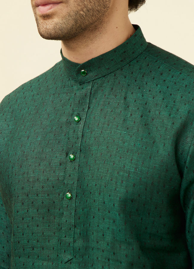Buy Moss Green Embroidered Kurta Online in India @Manyavar - Kurta for Men
