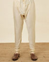 Manyavar Men Biscuit Beige Botanical Printed Kurta Set
