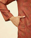 alt message - Manyavar Men Rustic Rapture Kurta Pajama image number 3