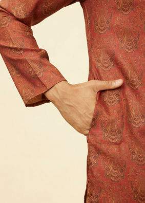 alt message - Manyavar Men Rustic Rapture Kurta Pajama image number 3