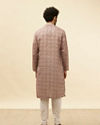 Manyavar Men Dusty Lavender Kaleidoscopic Printed Kurta Set