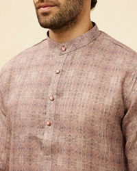 Manyavar Men Dusty Lavender Kaleidoscopic Printed Kurta Set