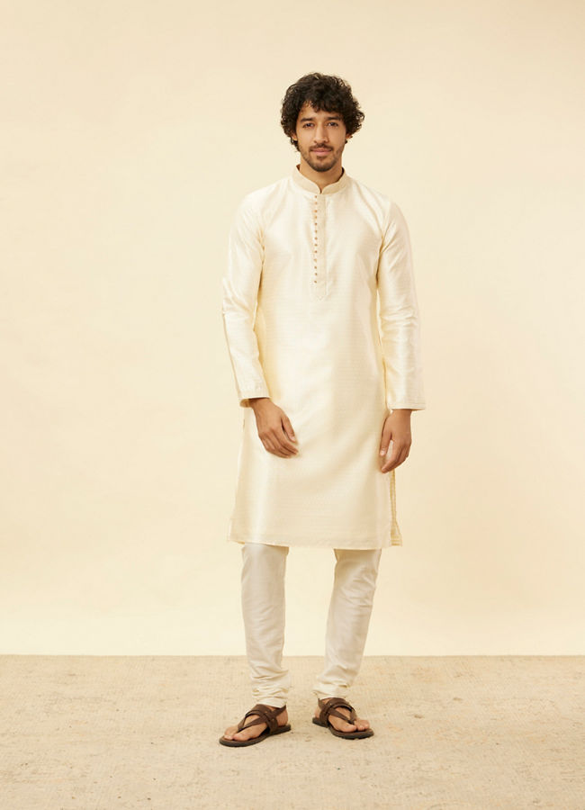 Manyavar Men Marsala Red Paisley Printed Kurta Set