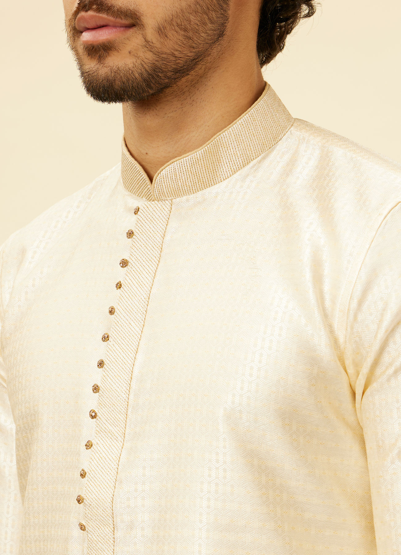 Manyavar Men Marsala Red Paisley Printed Kurta Set