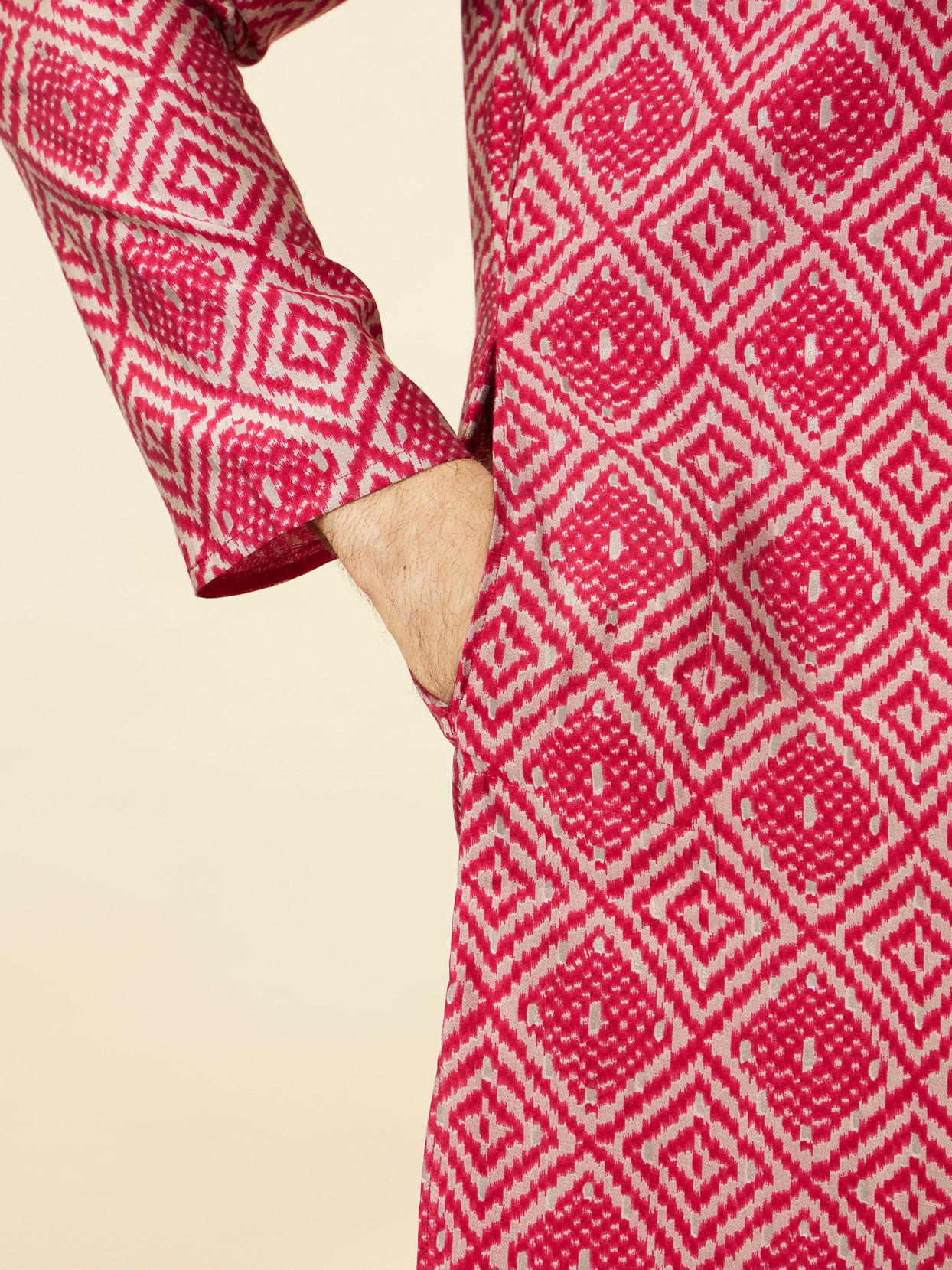 Ruby Pink Harlequin Printed Kurta Set image number 3