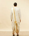 Bright Cream Zari Bordered Traditional South Indian Pancha Set image number 4