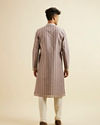 Manyavar Men Lilac Striped Kurta Set