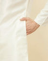 Manyavar Men Soft Cream Bandhgala Neckline Kurta Set