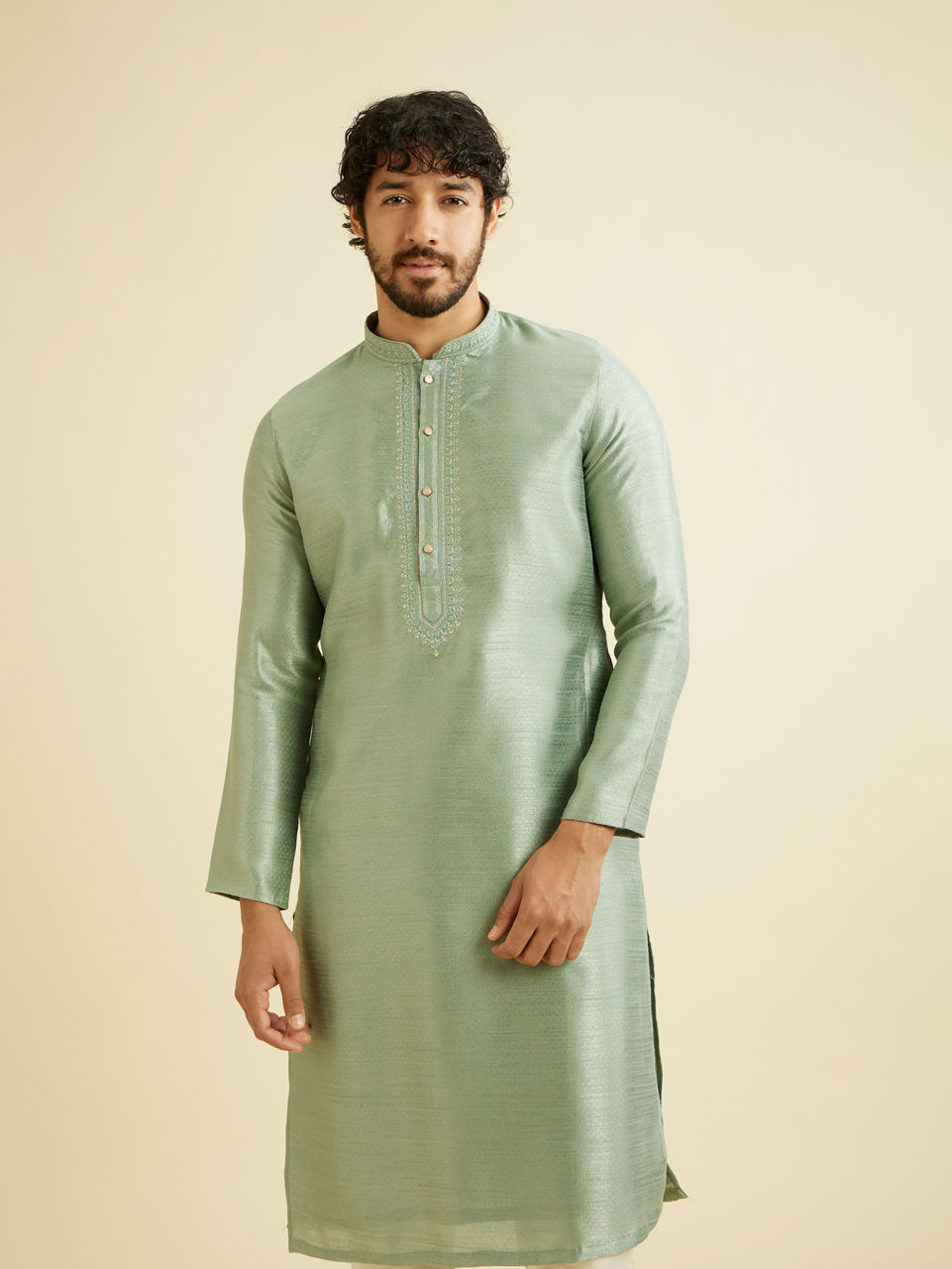Manyavar Men Splendid Green Kurta Pajama