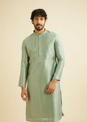 Manyavar Men Splendid Green Kurta Pajama image number 0