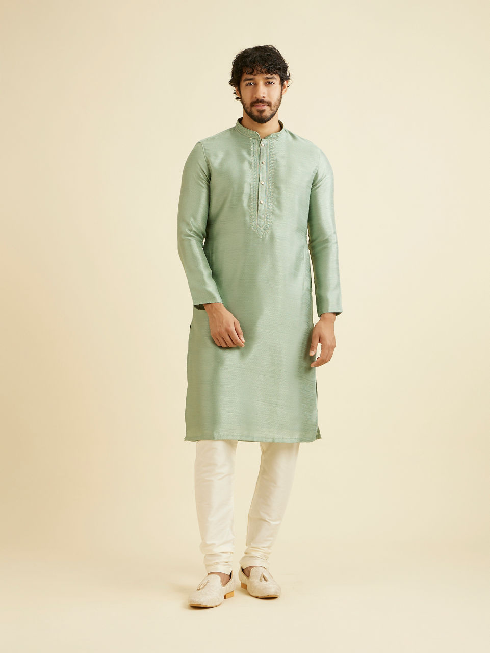 Manyavar Men Splendid Green Kurta Pajama