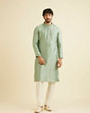 alt message - Manyavar Men Splendid Green Kurta Pajama image number 2