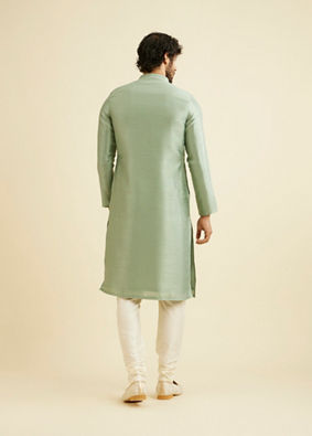 Manyavar Men Splendid Green Kurta Pajama image number 5