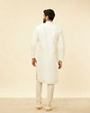 alt message - Manyavar Men Cream Diamond String Patterned Kurta Set image number 5