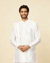 Soft White Zari Detailed Traditional South Indian Dhoti Set image number 0