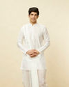 Warm White Zari Detailed Traditional South Indian Dhoti Set