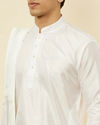 Manyavar Men Warm White Zari Detailed Traditional South Indian Dhoti Set