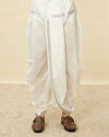 Manyavar Men Warm White Zari Detailed Traditional South Indian Dhoti Set