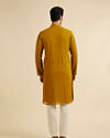 Manyavar Men Mustard Self Patterned Mirror Work Kurta Set