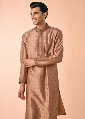 Manyavar Men Elegant Brown Kurta and Churidar