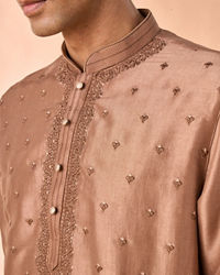 Manyavar Men Elegant Brown Kurta and Churidar