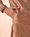Manyavar Men Elegant Brown Kurta and Churidar