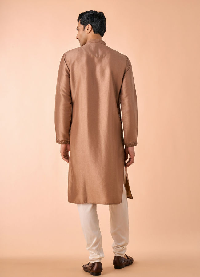 Manyavar Men Elegant Brown Kurta and Churidar