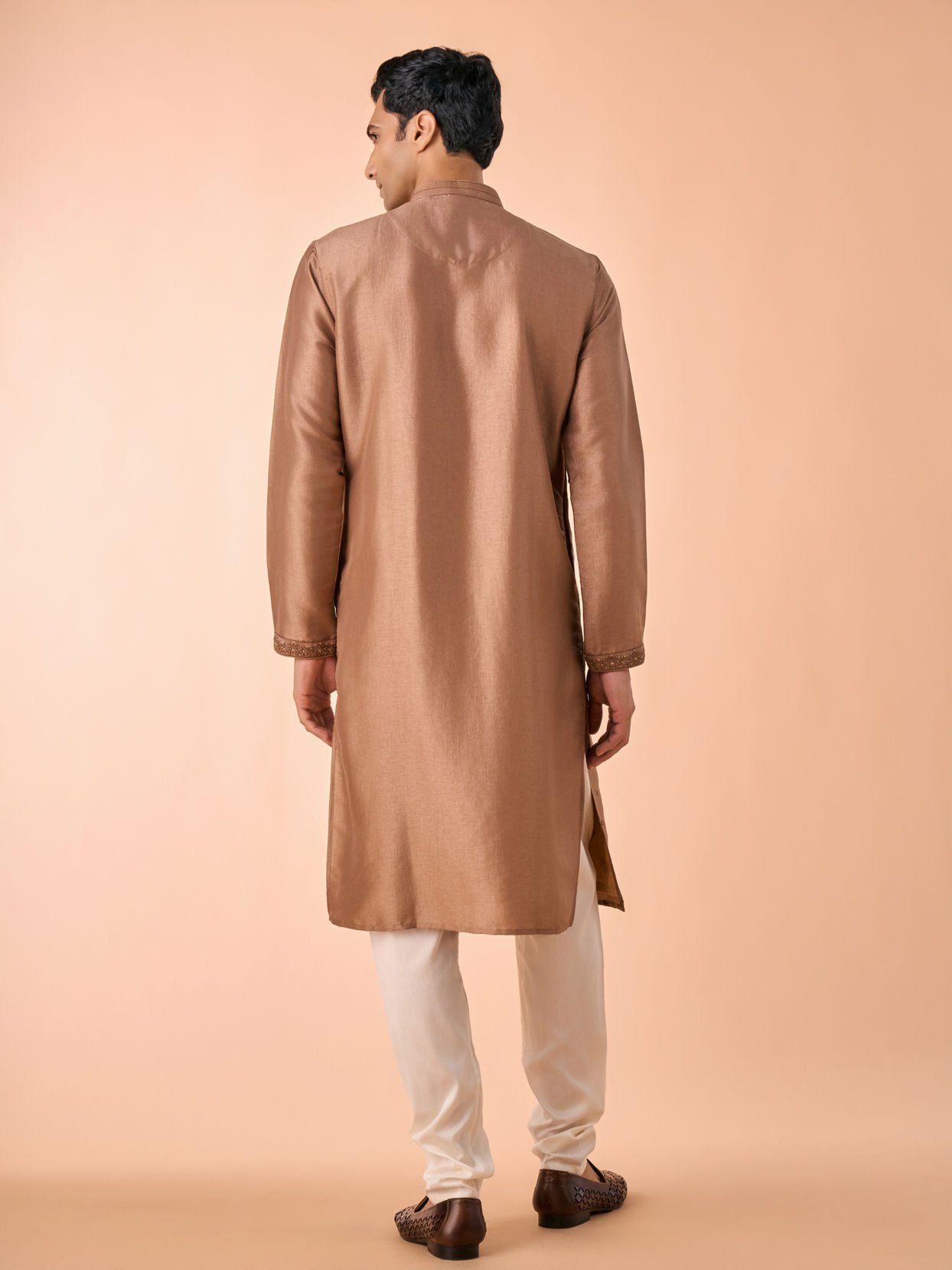 Manyavar Men Elegant Brown Kurta and Churidar