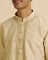 Manyavar Men Beige Buta Embroidered Kurta Set